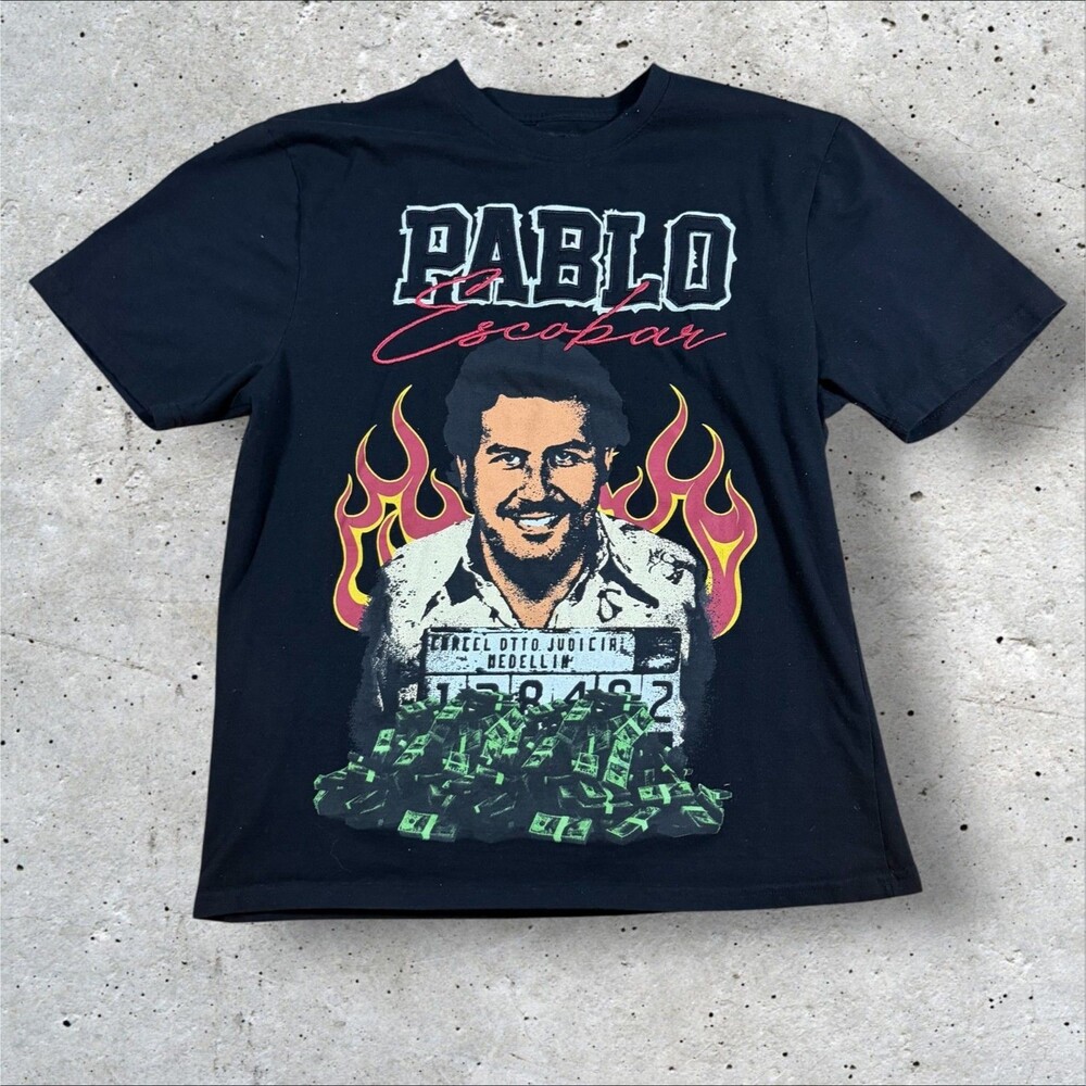 Reason Pablo Escobar Medellin Cartel Mugshot Graphic T-Shirt Men's 2XL Flaw
